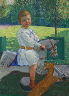 Jacques Muret sur son cheval de bois, 1905, 95x70 cm