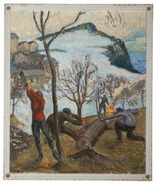 Les quatre saisons à Lens; l'hiver, 1918, 65x54.5 cm