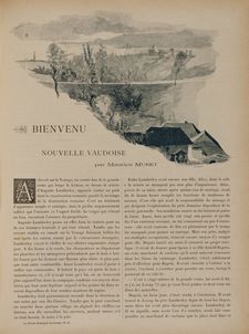Dessin pour la nouvelle -Bienvenu- écrite par Maurice Muret, 1895