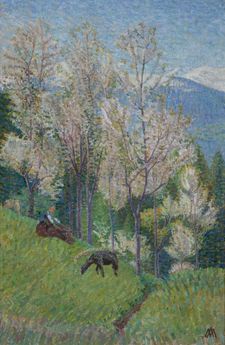 Arbres en fleurs, 59x39 cm
