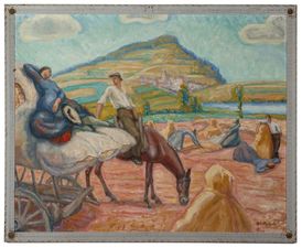 Les quatre saisons à Lens; l'été, 1918, 64.5x80 cm