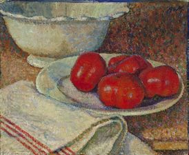 Nature morte aux tomates, vers 1905, 25x32 cm