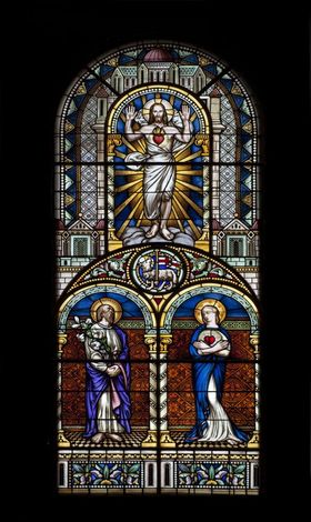 Le Sacré-Coeur de Jésus, saint Joseph et le Coeur Immaculé de Marie, 1908, 144x328 cm