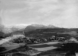 Lens vu depuis la montée au Châtelard