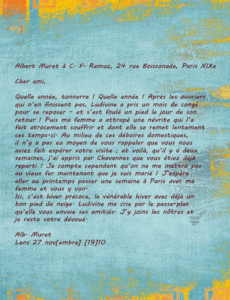 1910 - Retranscription d'une correspondance de Muret