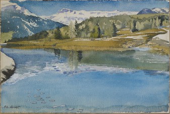 Mare au dégel avant 1904, 23,5x38,4 cm - Propriété de la Confédération